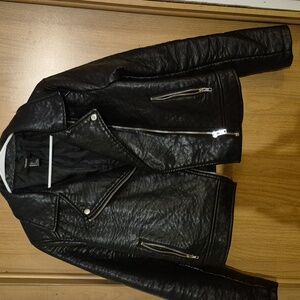 Forever 21 Black Biker Jacket with Silver Accents